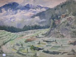 Mountain Village in Kulu, Kashmir & Himachal, Painting by M. K. Kelkar, Watercolour on Paper, 22 X 30